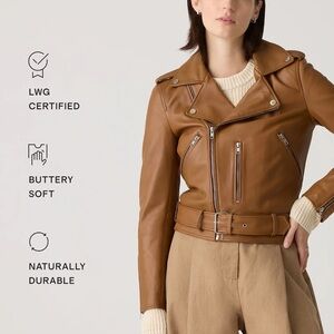 NWT Quince Women's Brown Leather Jacket Size S